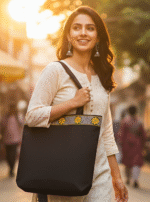 Handmade Black Cotton Bag – Eco-Friendly & Stylish Everyday Tote with style & elegance