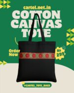 Handmade Black Cotton Bag – Eco-Friendly & Stylish Everyday Tote with style & elegance