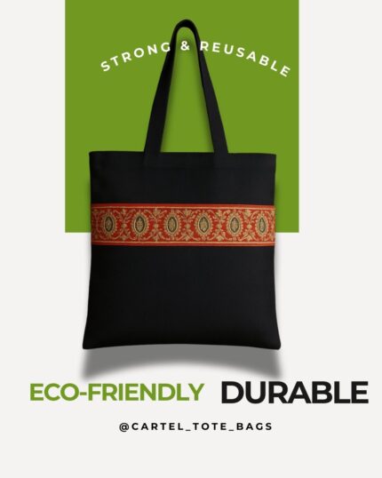 Handmade Black Cotton Bag – Eco-Friendly & Stylish Everyday Tote with style & elegance
