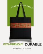 Handmade Black Cotton Bag – Eco-Friendly & Stylish Everyday Tote with style & elegance - Image 3