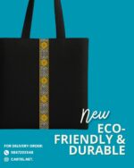 Handmade Black Cotton Bag – Eco-Friendly & Stylish Everyday Tote with style & elegance - Image 3