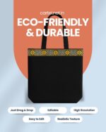 Handmade Black Cotton Bag – Eco-Friendly & Stylish Everyday Tote with style & elegance - Image 2