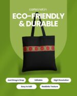 Handmade Black Cotton Bag – Eco-Friendly & Stylish Everyday Tote with style & elegance - Image 4