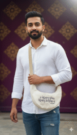 Krishnam sada sahayate Cotton canvas sling / crossbody Bag – Eco-Friendly & Stylish Everyday & everywhere uses - Image 5