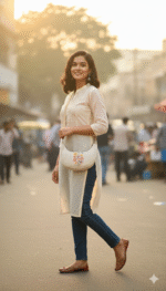 Sunflower being Cotton canvas sling / crossbody Bag – Eco-Friendly & Stylish Everyday & everywhere uses - Image 5