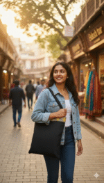 Handmade Black Cotton Bag – Eco-Friendly & Stylish Everyday Tote with style & elegance - Image 3