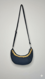 Handmade Black Cotton canvas sling /crossbody Bag – Eco-Friendly for girls Everyday & everywhere uses - Image 3