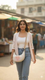 girl power being Cotton canvas sling / crossbody Bag – Eco-Friendly & Stylish Everyday & everywhere uses - Image 3